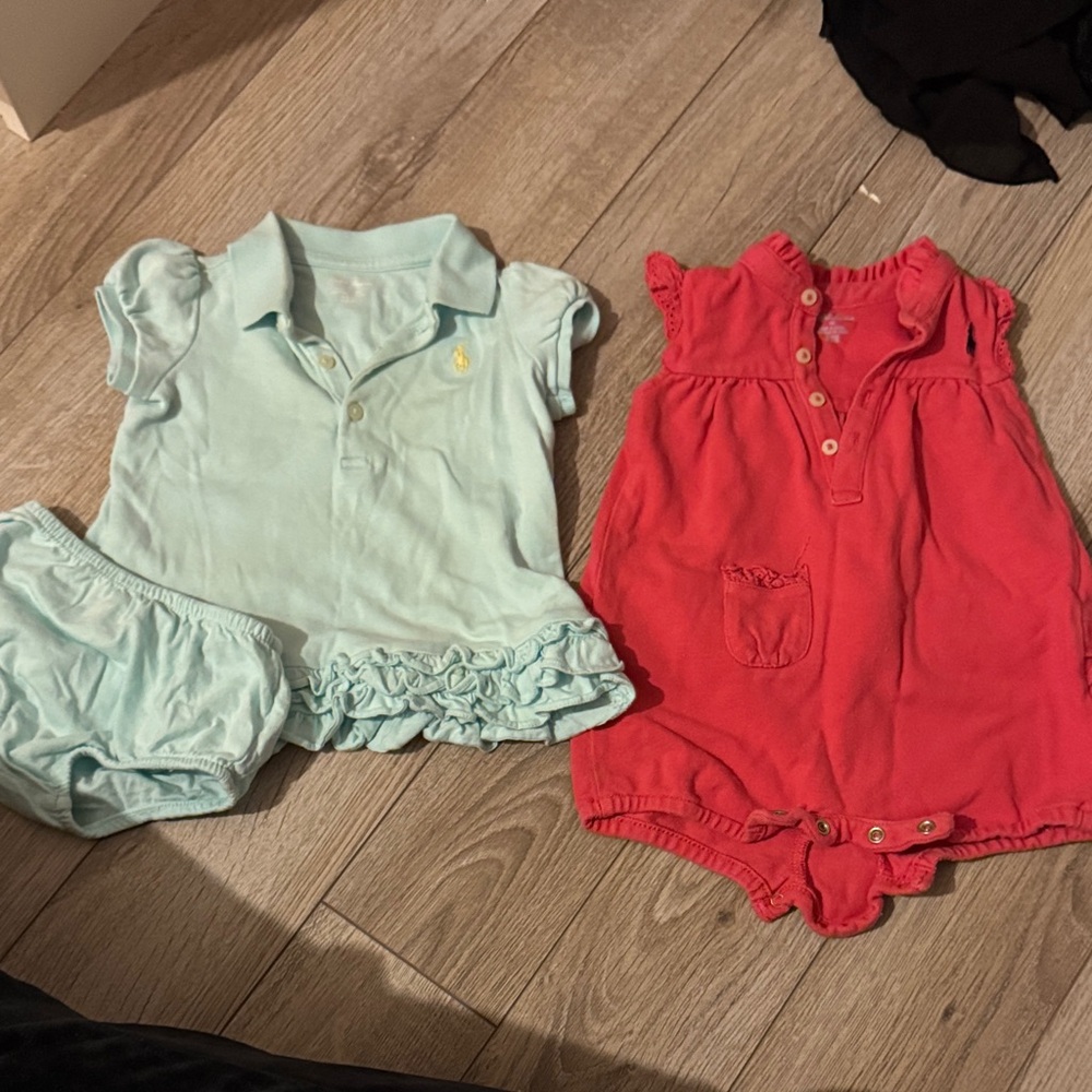 Ralph Lauren Kids One Pieces in Light Blue and Coral